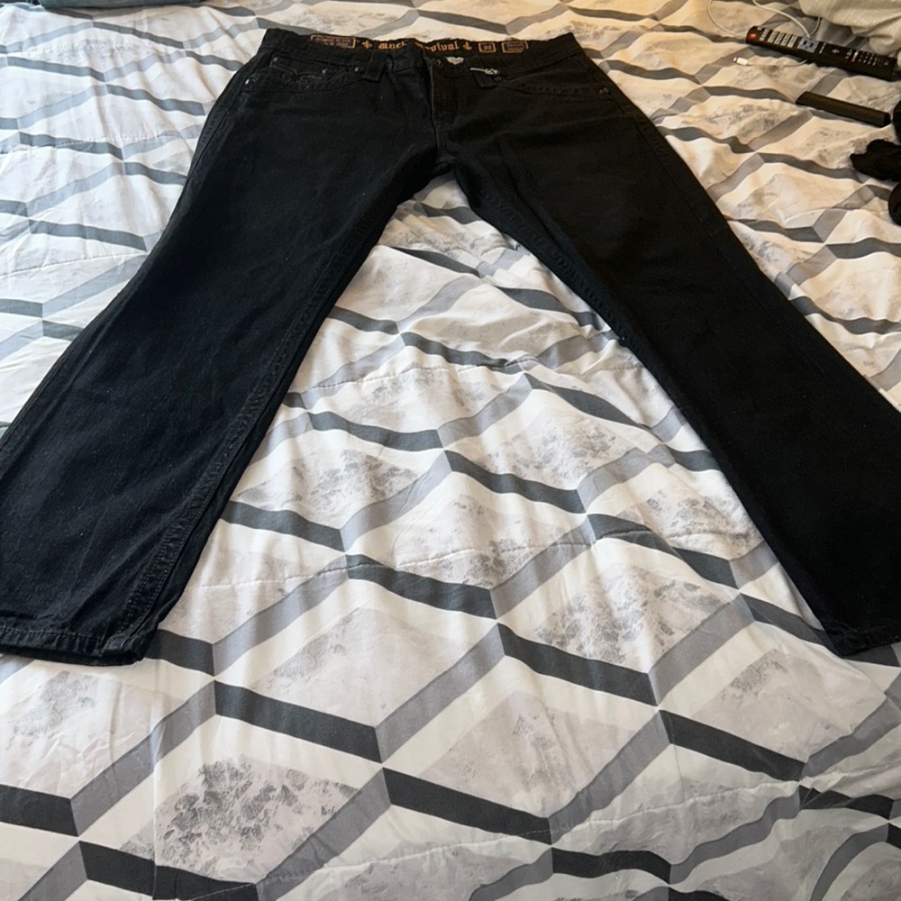 All black Rock Revival jeans They are in excellent condition size 38 boot cut.